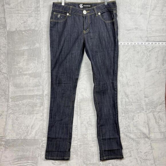 Rocawear Dark Wash Bootcut Jeans Size 11 Women’s Embroidered Stretch Denim Y2K - Picture 4 of 11